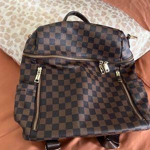 Checkered brown purse